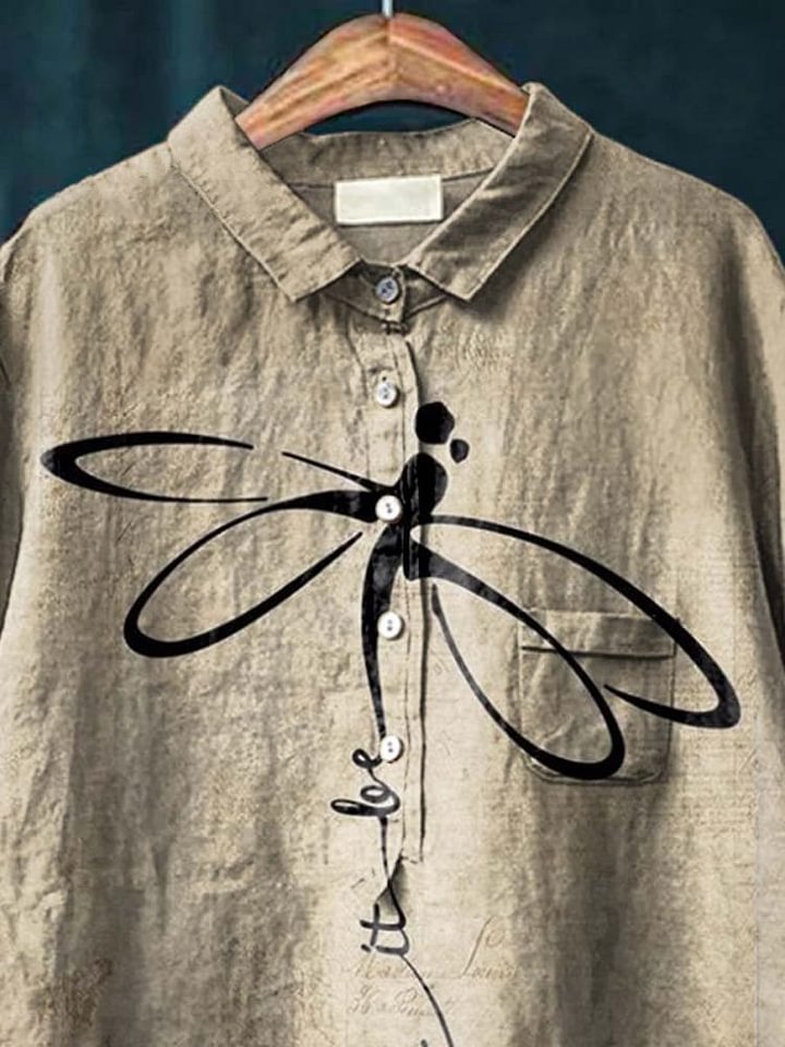 Anaïs | Chemise décontractée avec impression de libellule élégante pour femmes