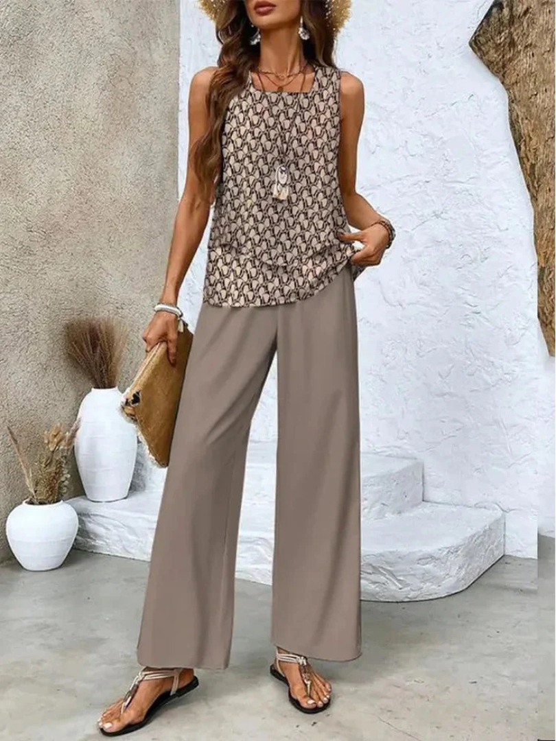 Orianna | Ensemble Haut Sans Manches et Pantalons Larges