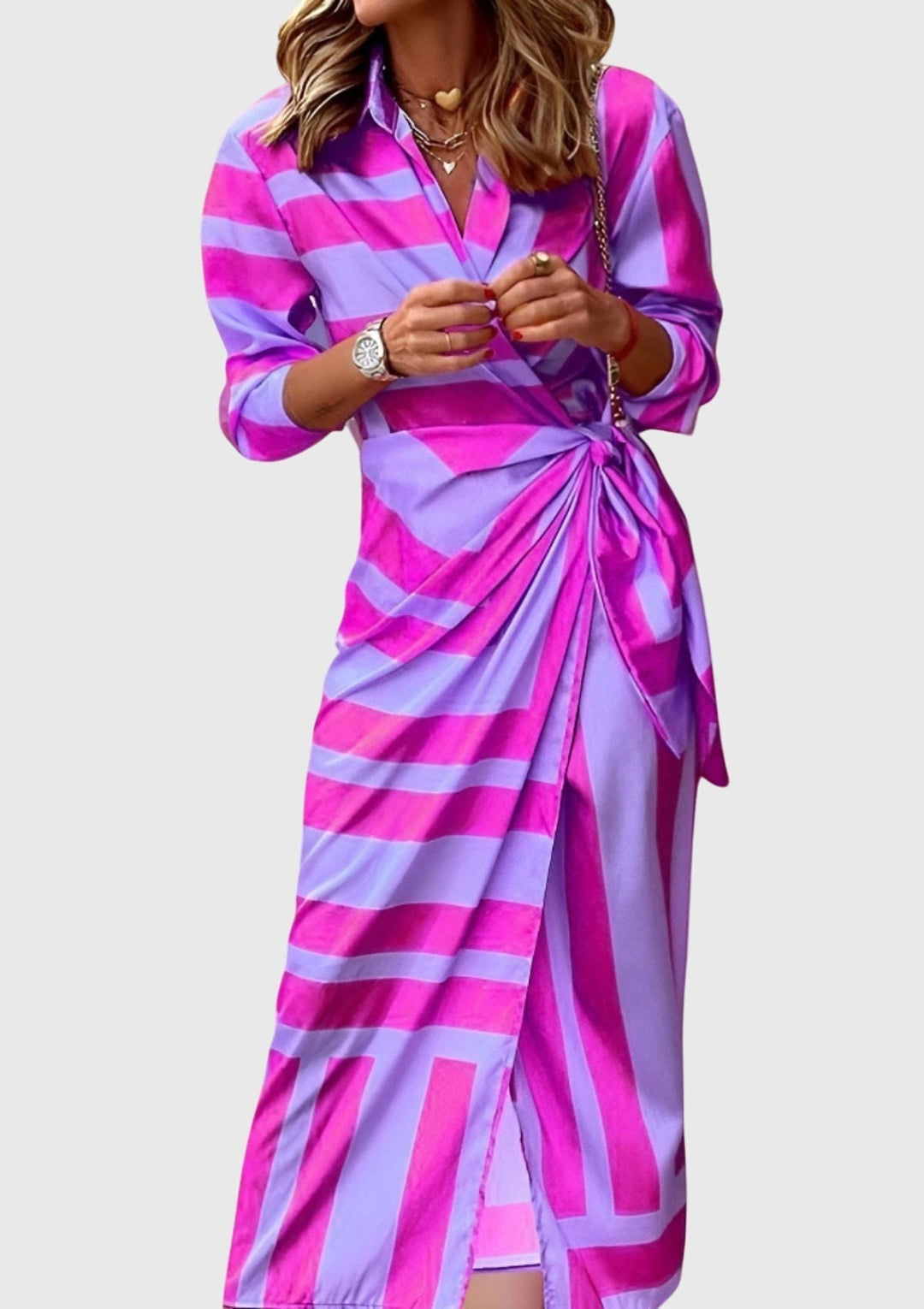 Everly | Robe Enveloppante Élégante Avec Imprimé