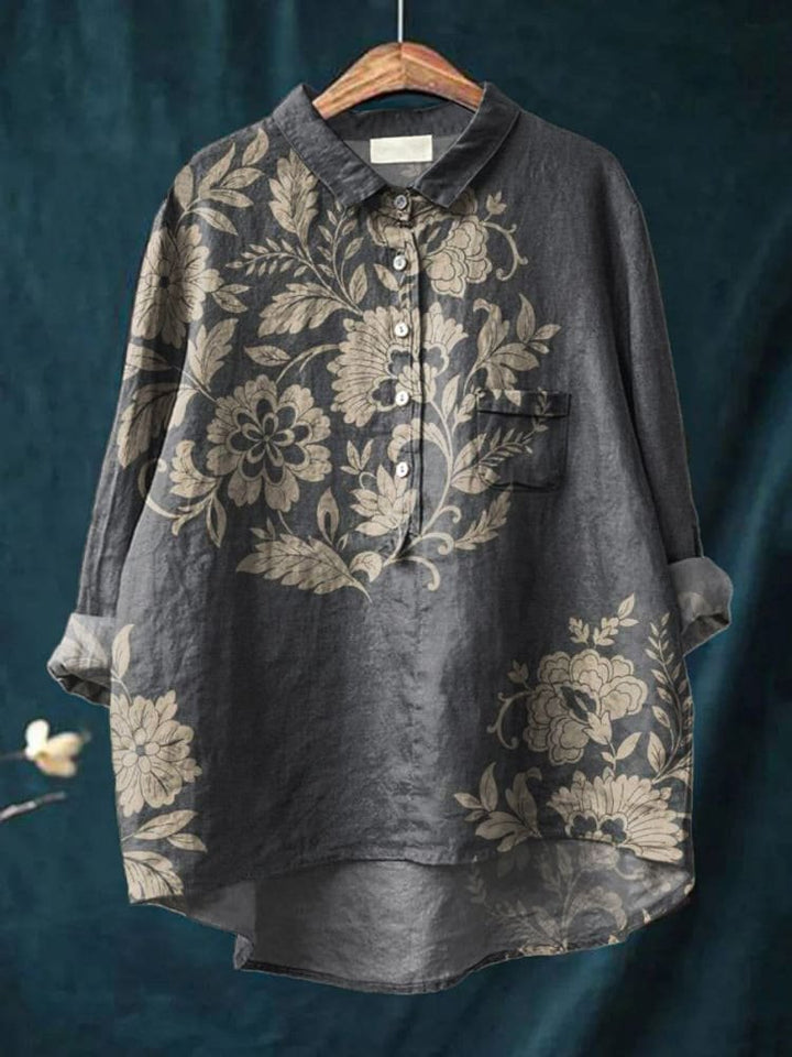 Vivienne | Chemise décontractée à motif floral vintage pour femmes