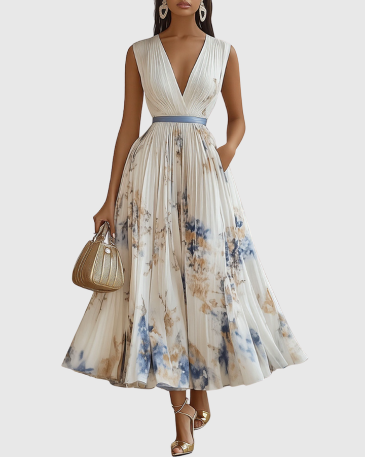 Rowella | Robe Maxi Plissée Élégante