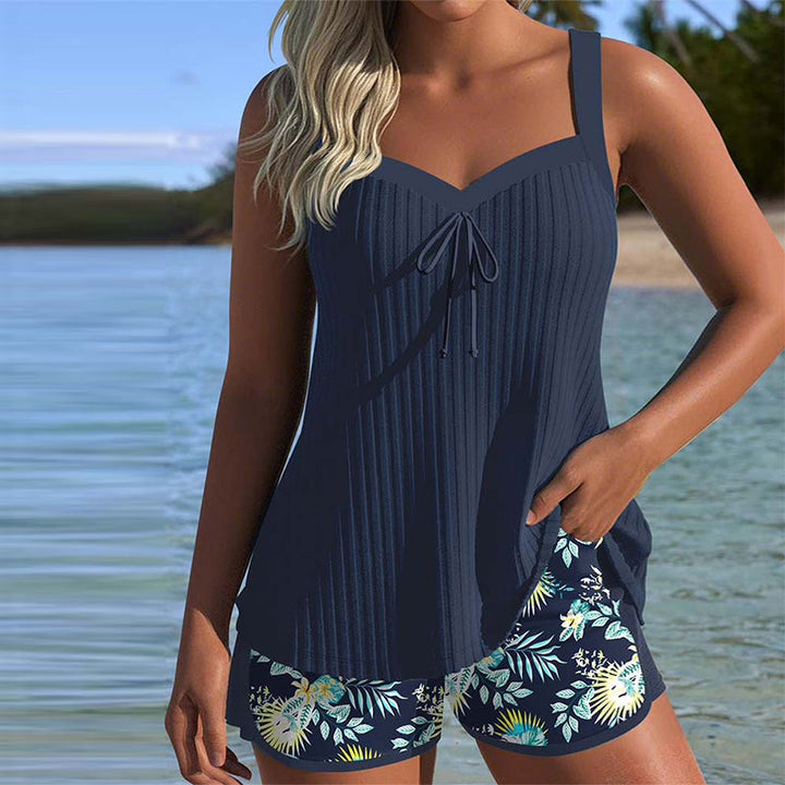 Lana | Tankini rayé avec short de plage assorti