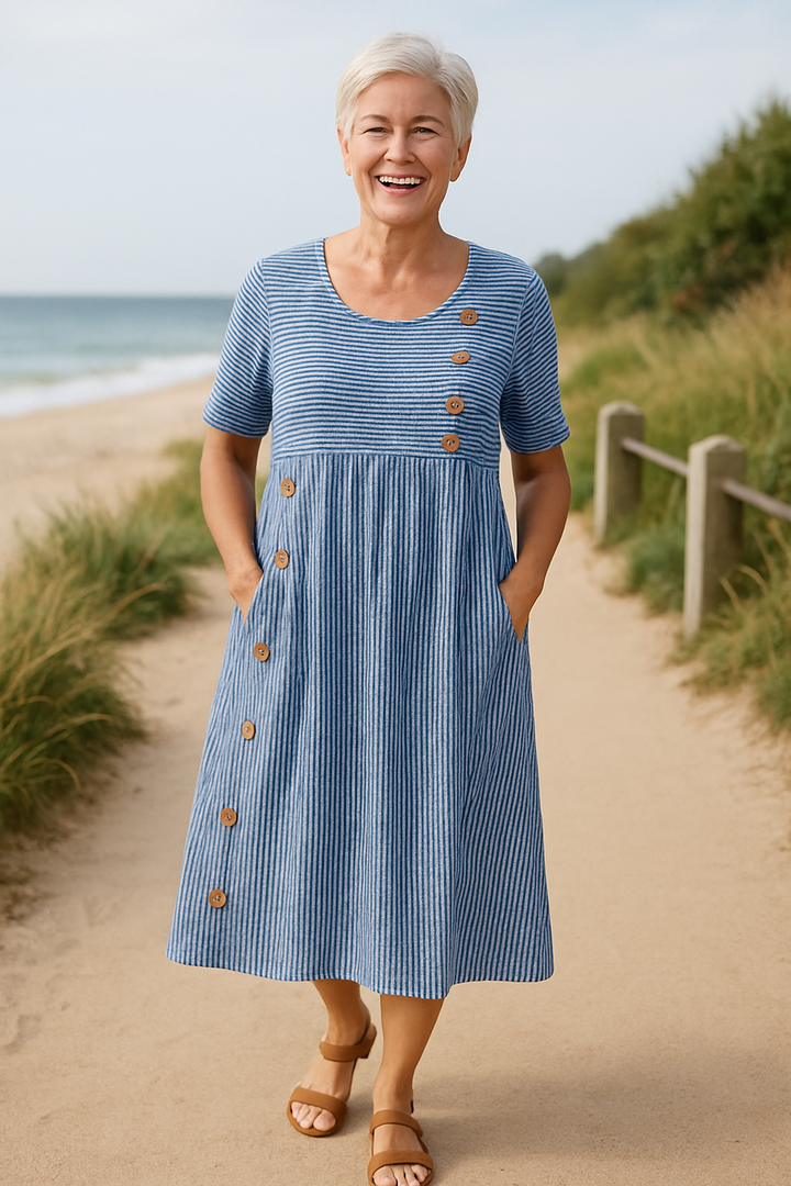 Belline | Robe midi rayée confortable et élégante
