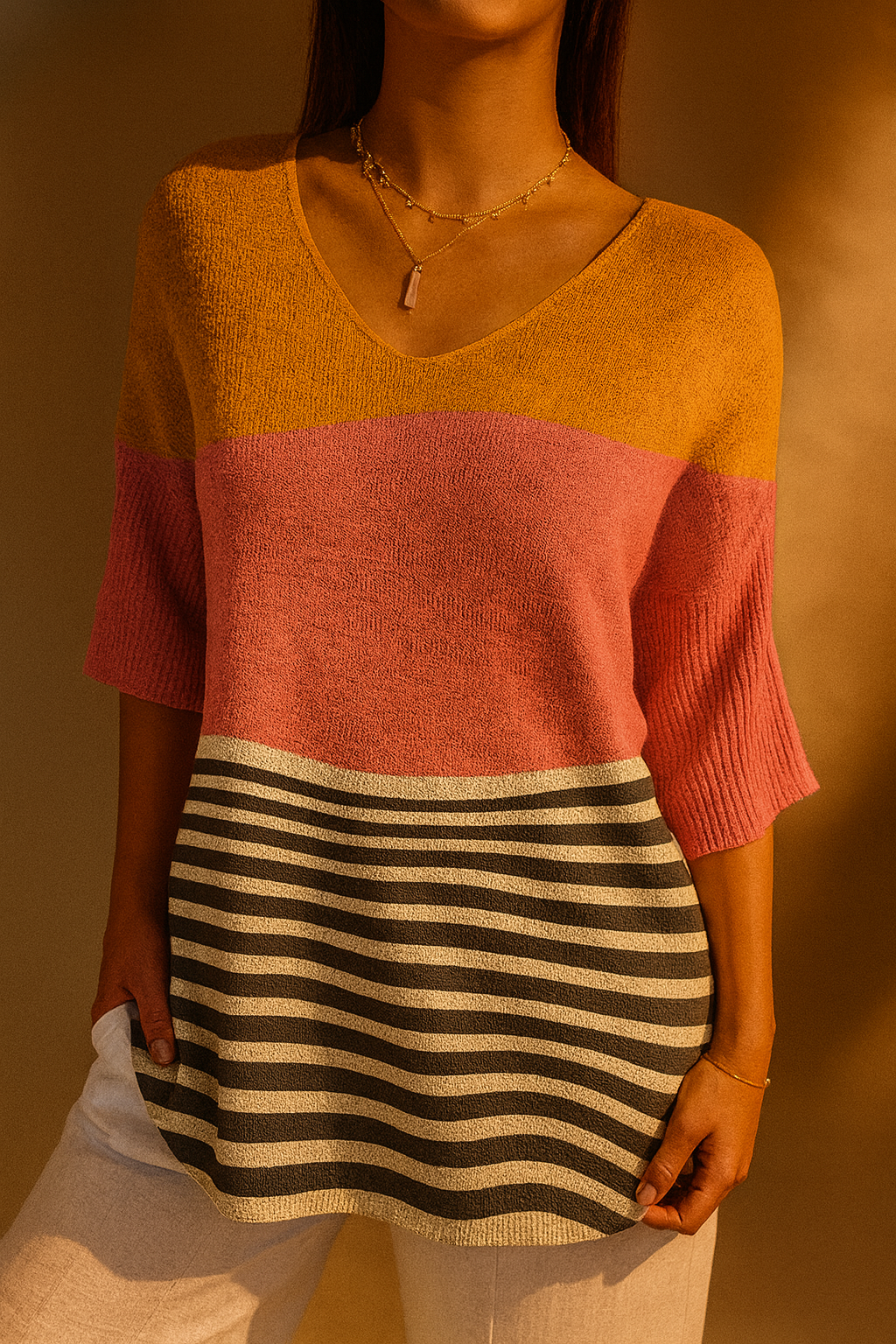 Apolline | Pull en maille décontracté avec motif abstrait pour femmes
