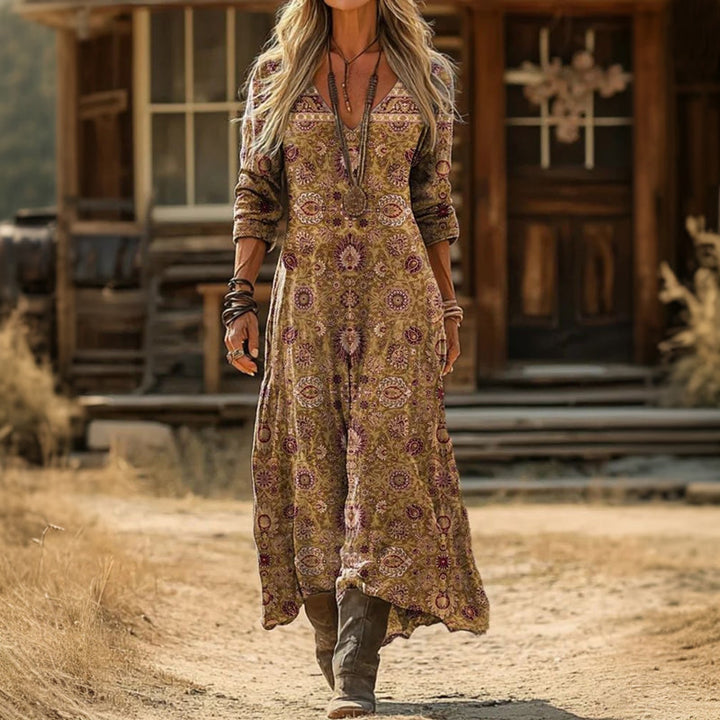 Margot | Robe décontractée à manches longues inspirée vintage