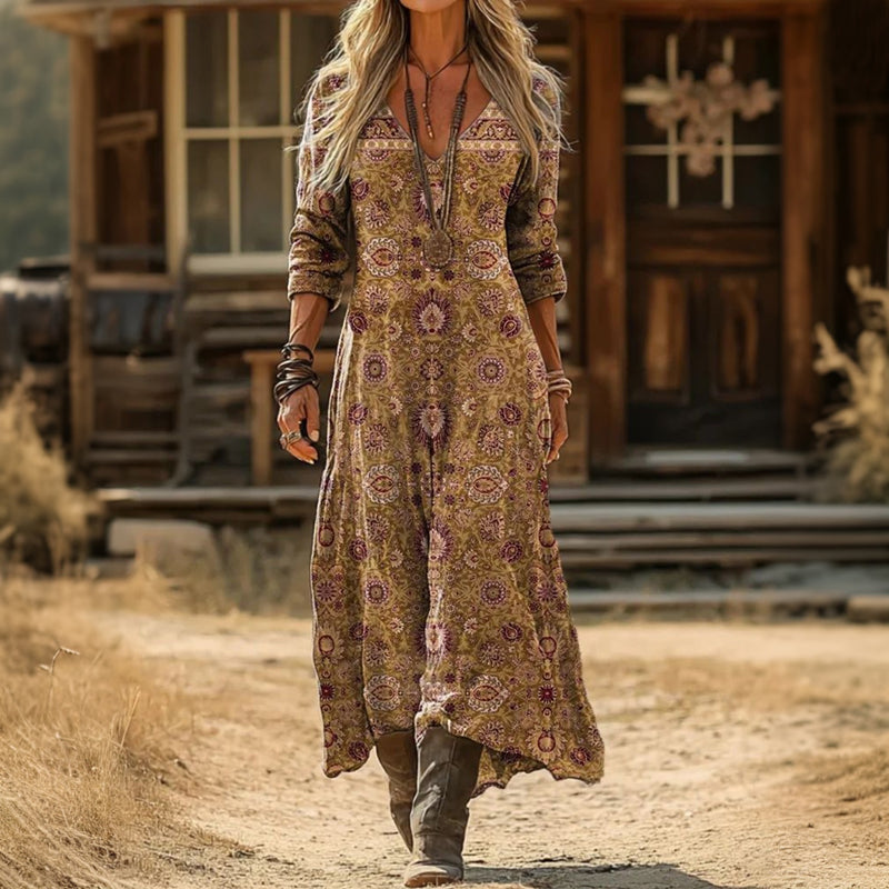 Margot | Robe décontractée à manches longues inspirée vintage