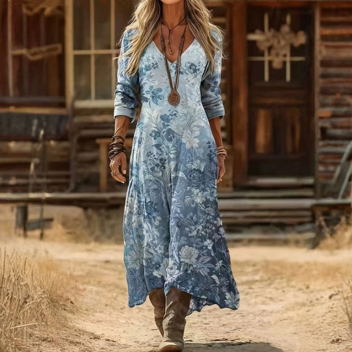 Céleste | Robe décontractée à manches longues inspirée vintage