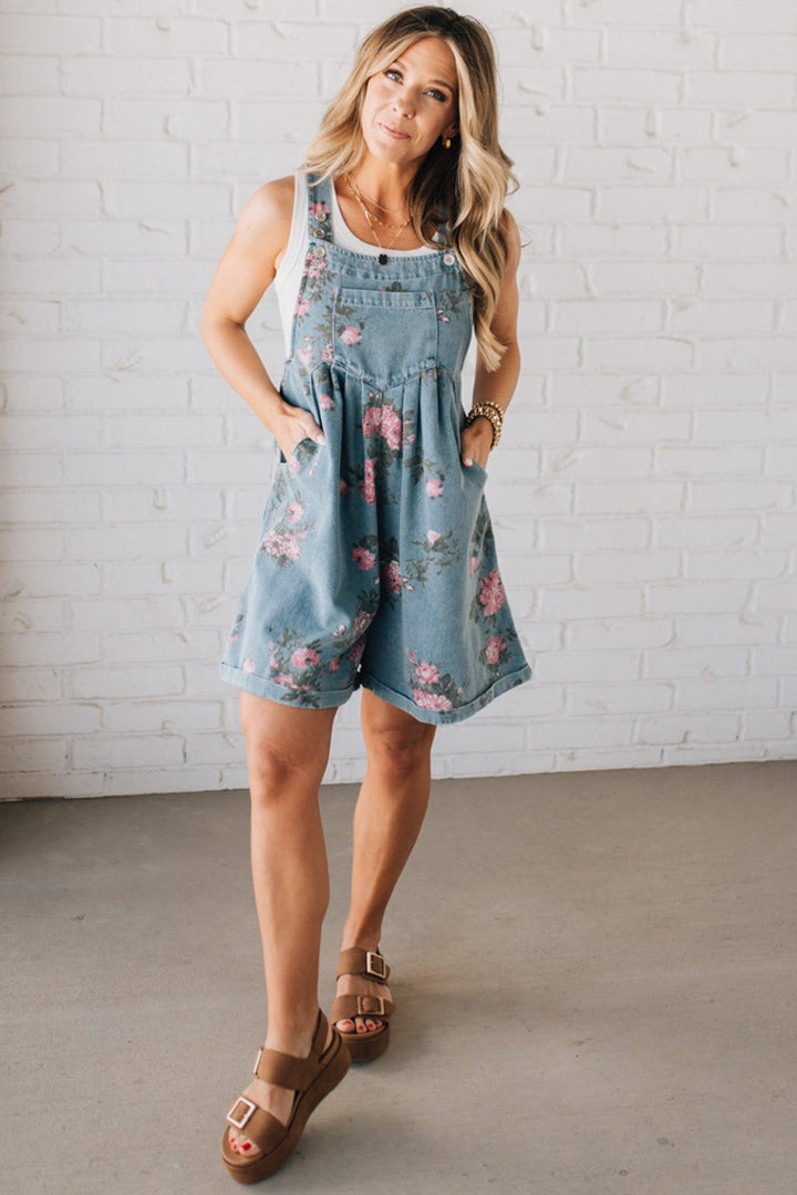 Léonie-Rose | Salopette en denim floral