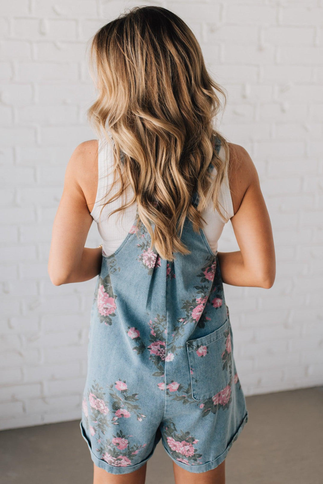 Léonie-Rose | Salopette en denim floral