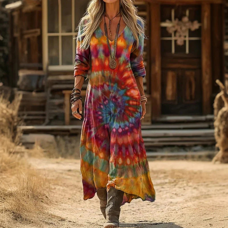 Bénédicte | Robe Vintage Décontractée à Manches Longues