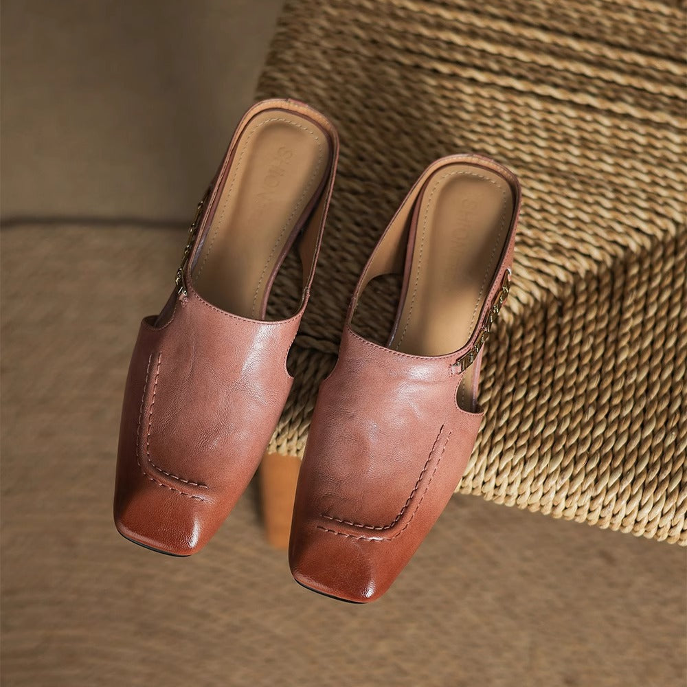 Armelle │ Mules en cuir