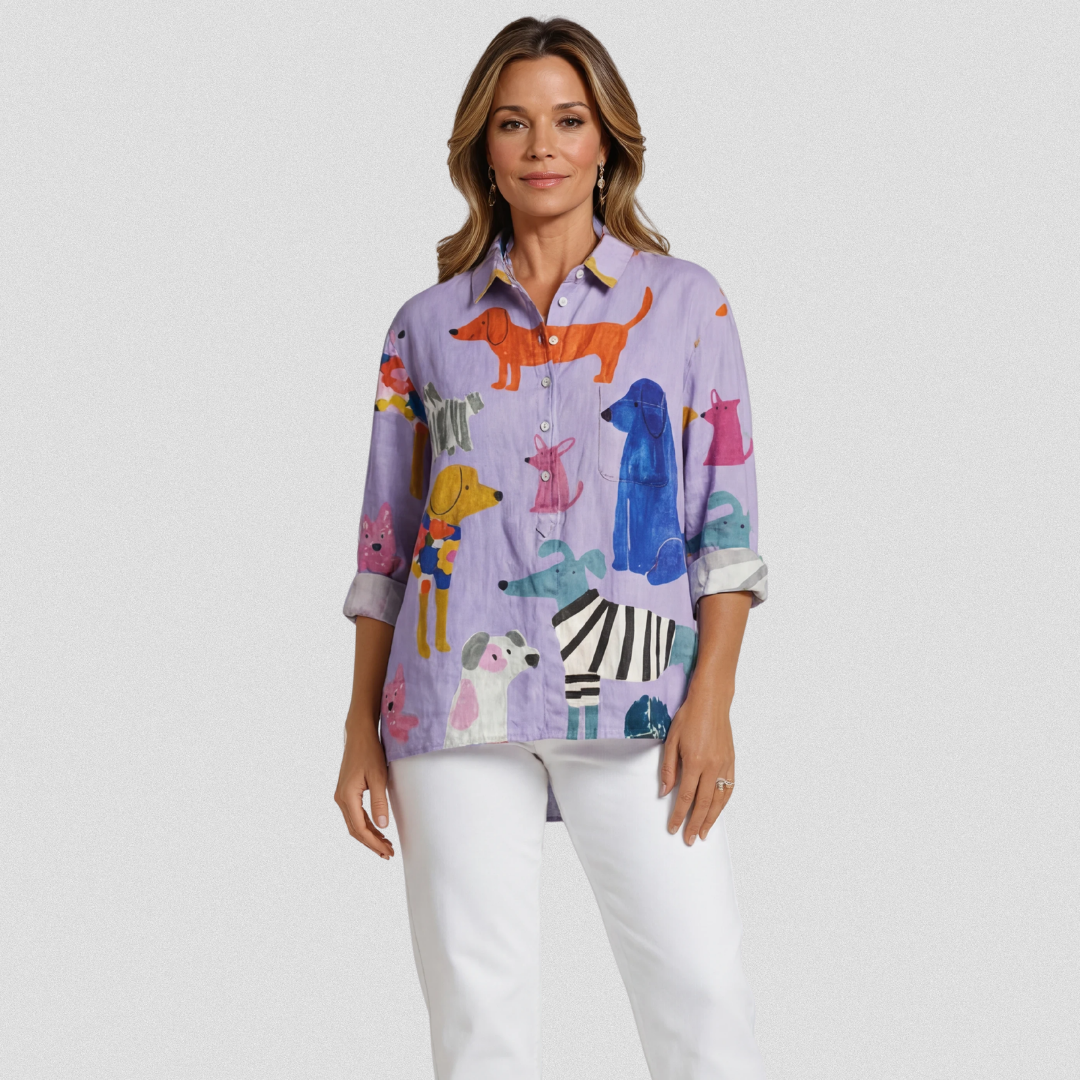 Clarysse | T-shirt décontracté avec impression artistique pour femmes