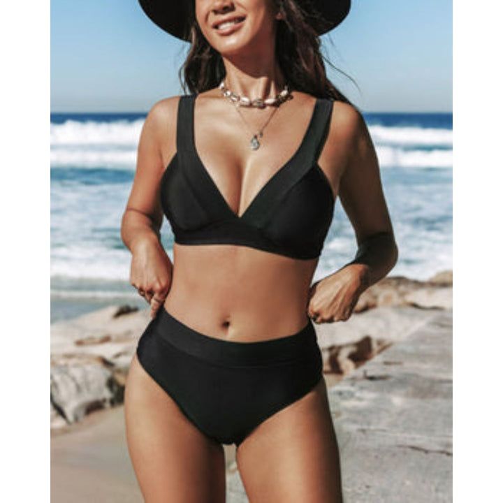 Hilde | Maillot de bain uni à décolleté haut