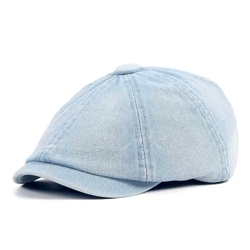 Alain | Casquette Newsboy en Denim