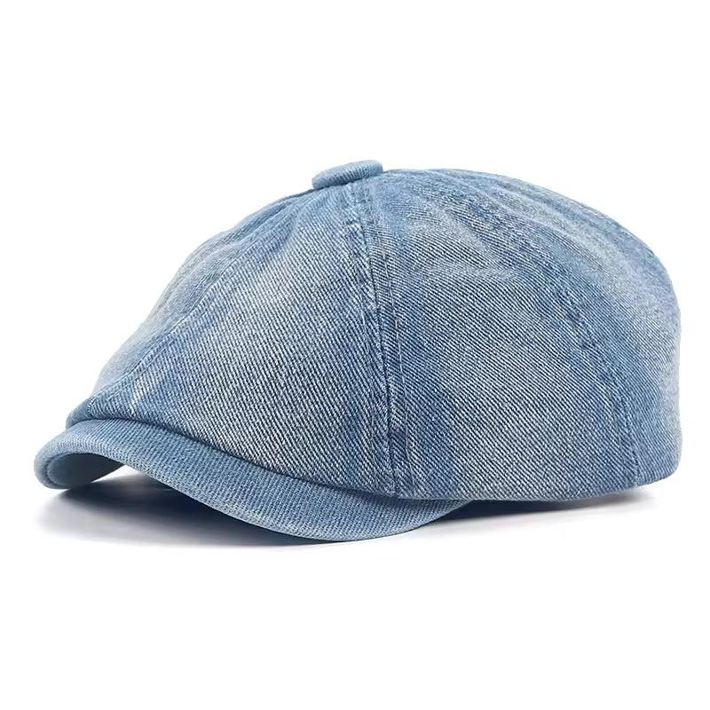 Alain | Casquette Newsboy en Denim