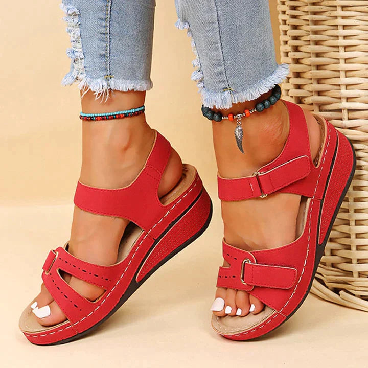 Sandy | Sandales orthopédiques confortables avec talon compensé