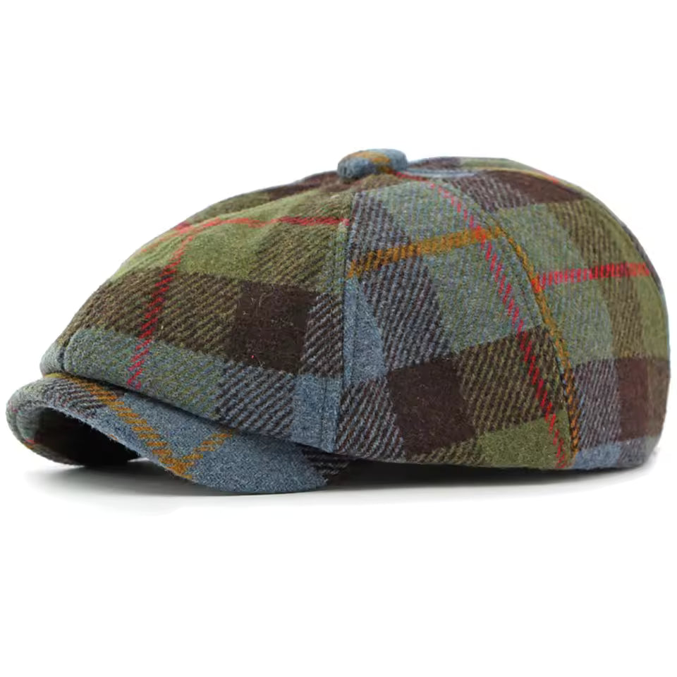 Balthazar | Casquette Newsboy en Plaid d'Hiver