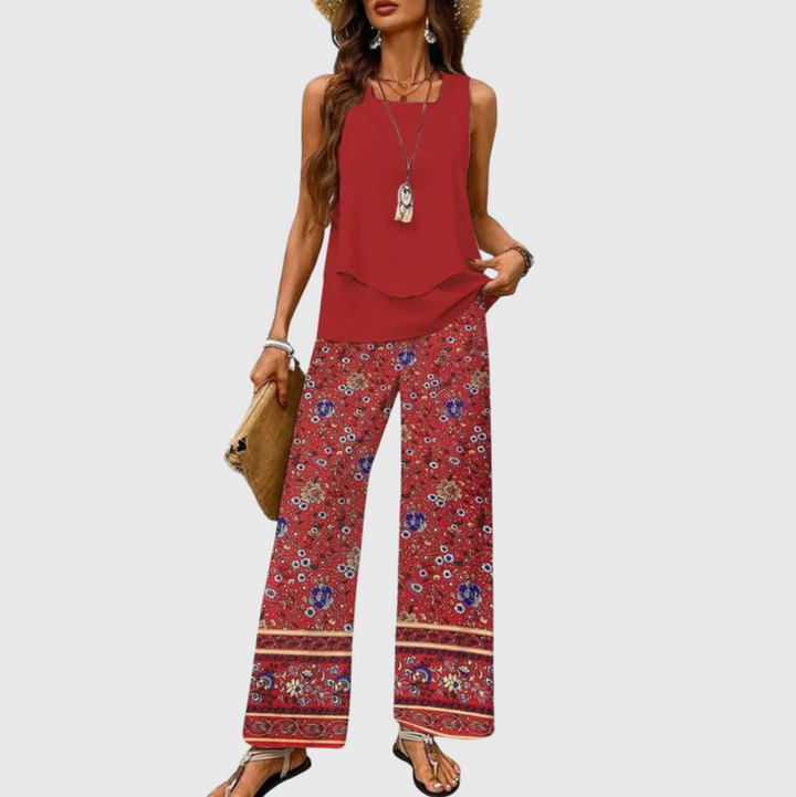 Orianna | Ensemble Haut Sans Manches et Pantalons Larges