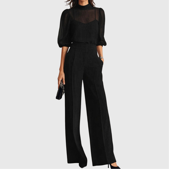 Eloïse | Ensemble Top et Pantalon Large en Trois Pièces