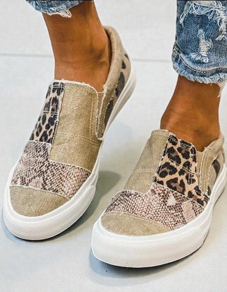 Quinny  | Chaussures en toile imprimé léopard décontractées