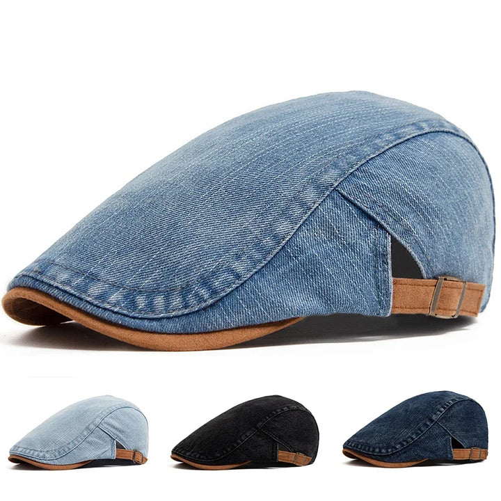 Alexandre | Casquette Plate en Denim Premium – Style Intemporel & Confort Quotidien (1+1 Offre Spéciale)