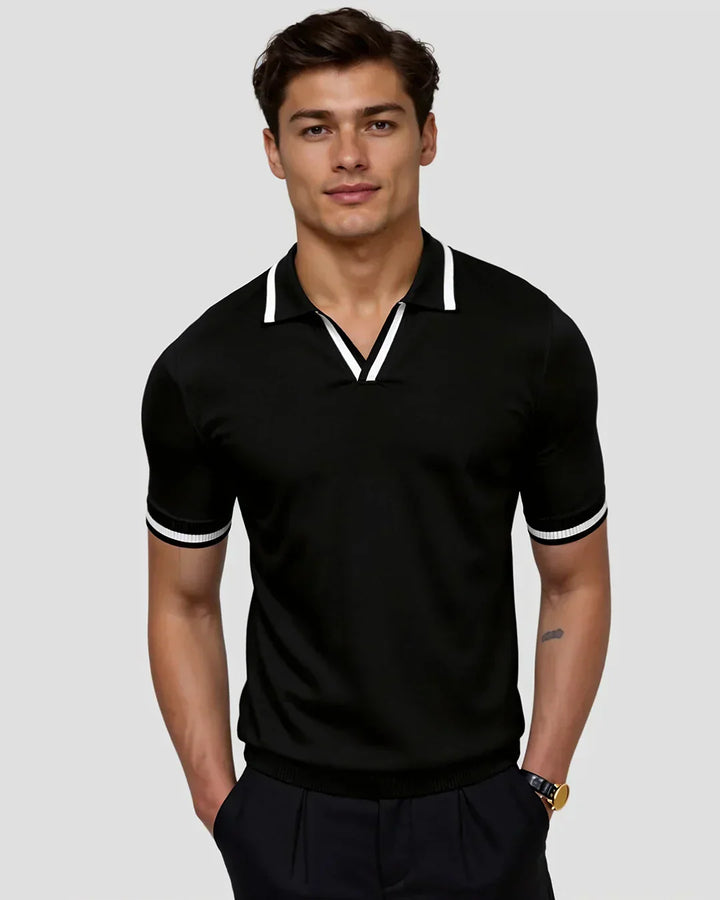 Damien | Polo Sur Mesure En Piqué Avec Détails Contrastants