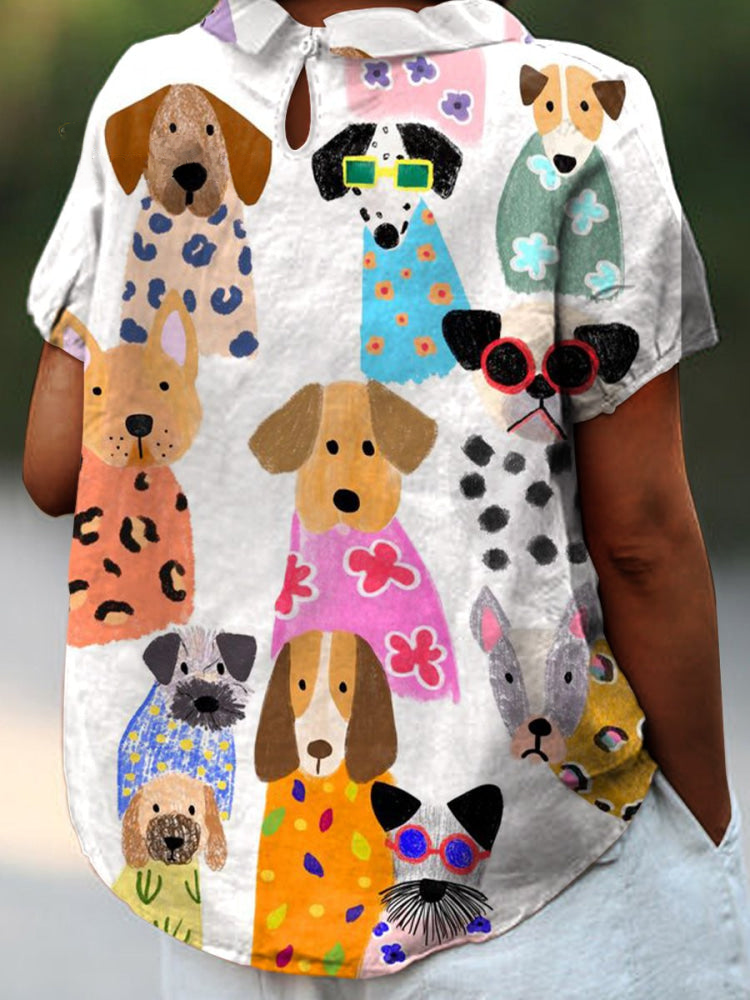 Théodora | Chemise à Imprimé de Chiens
