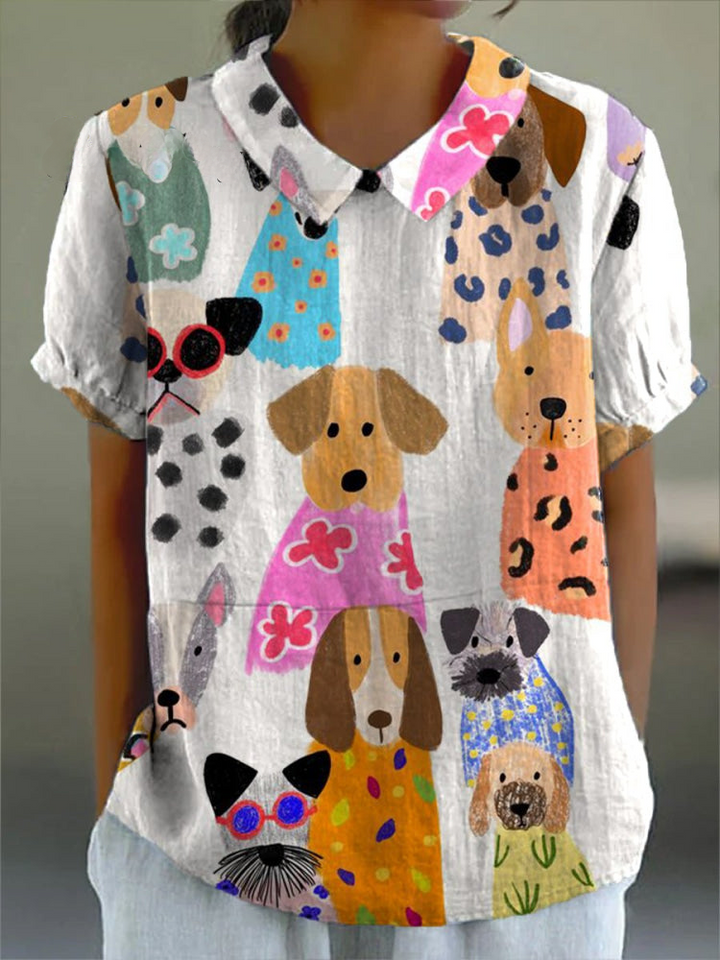 Théodora | Chemise à Imprimé de Chiens