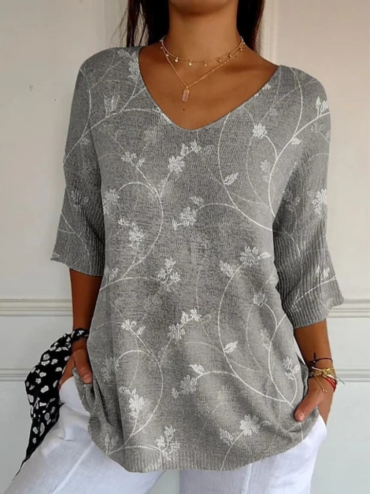 Mathilde | Pull en maille casual floral vintage pour femmes