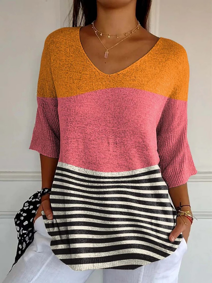Apolline | Pull en maille décontracté avec motif abstrait pour femmes