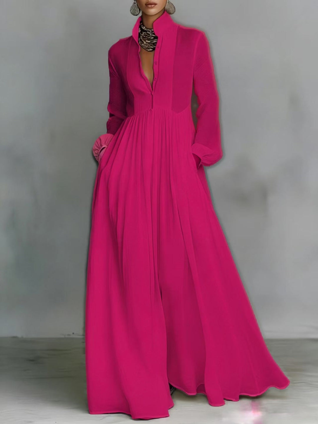 Serena | Robe maxi à boutons fluides