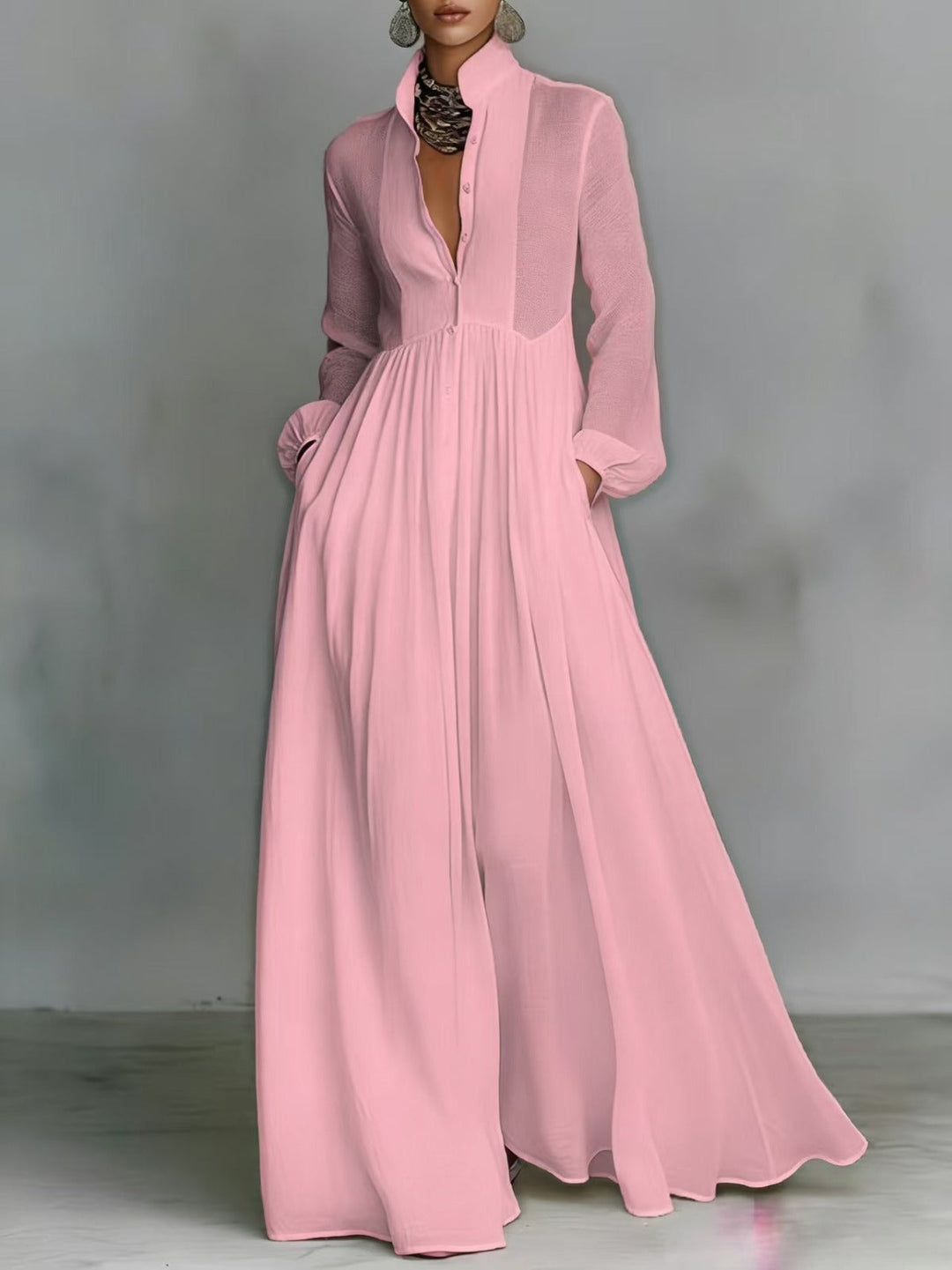 Serena | Robe maxi à boutons fluides