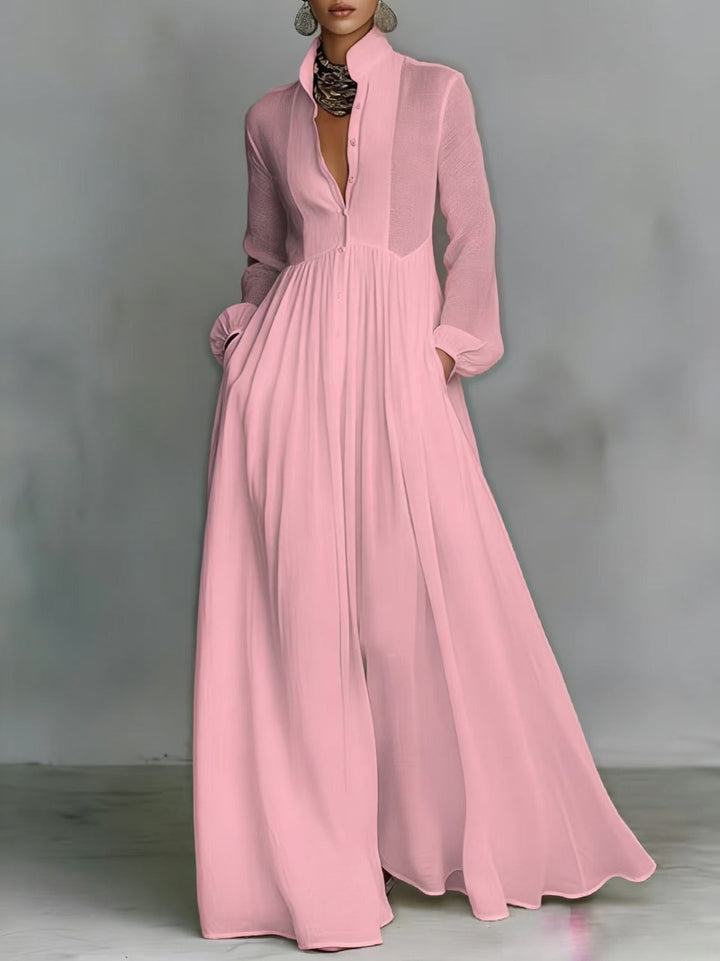 Serena | Robe maxi à boutons fluides