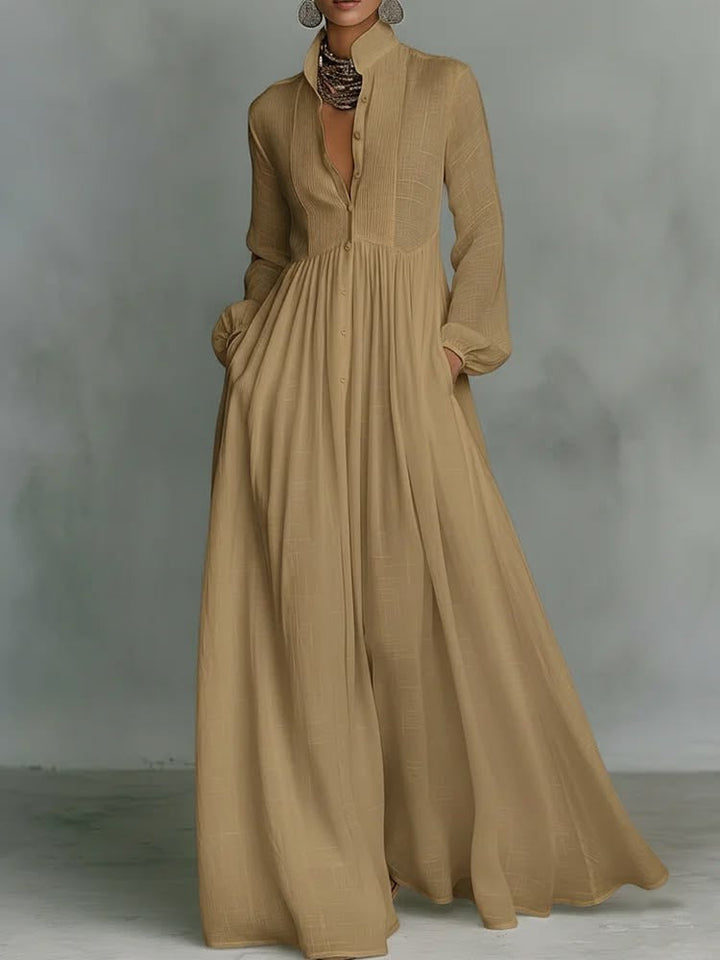 Serena | Robe maxi à boutons fluides