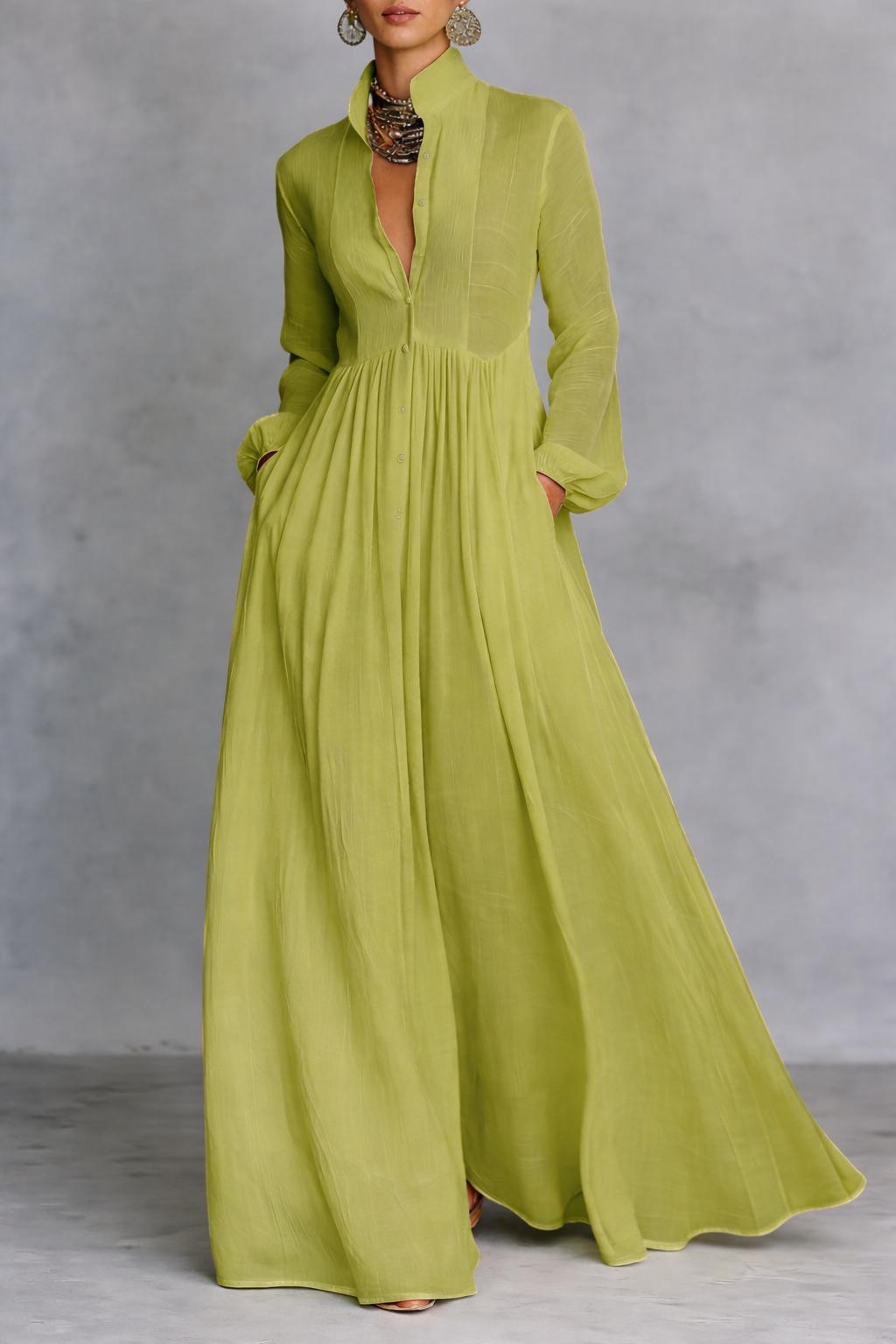 Serena | Robe maxi à boutons fluides