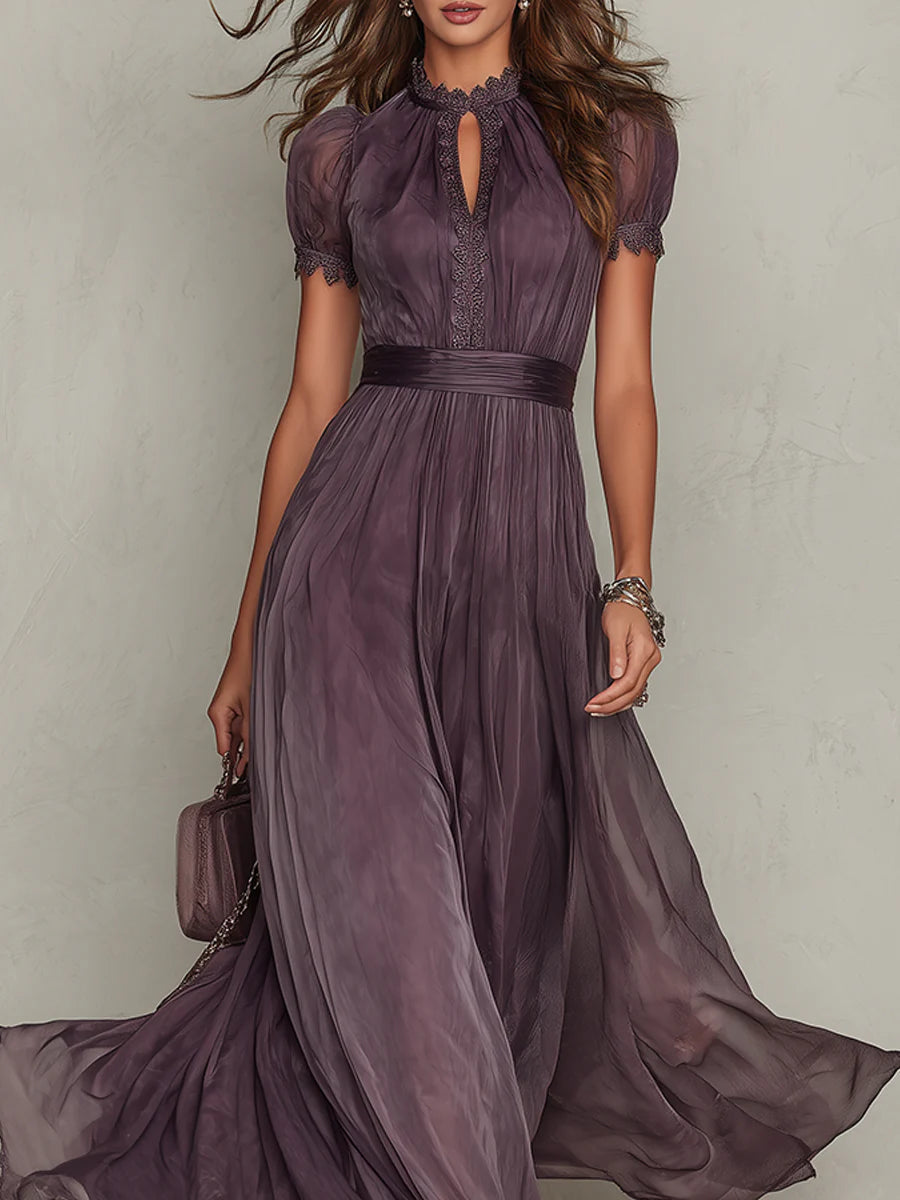 Antoinette | Robe Maxi Chiffon Vintage Élégante