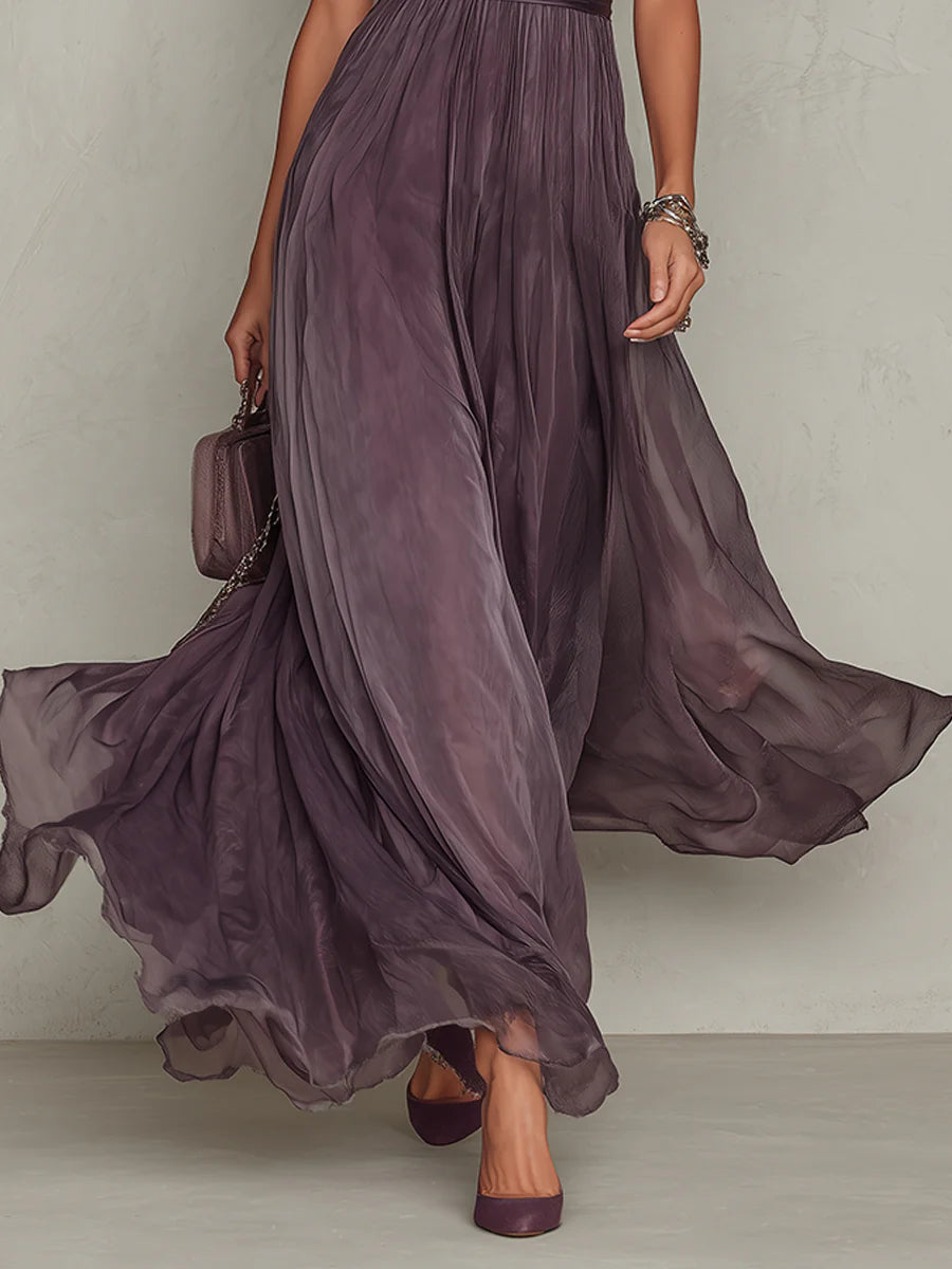 Antoinette | Robe Maxi Chiffon Vintage Élégante