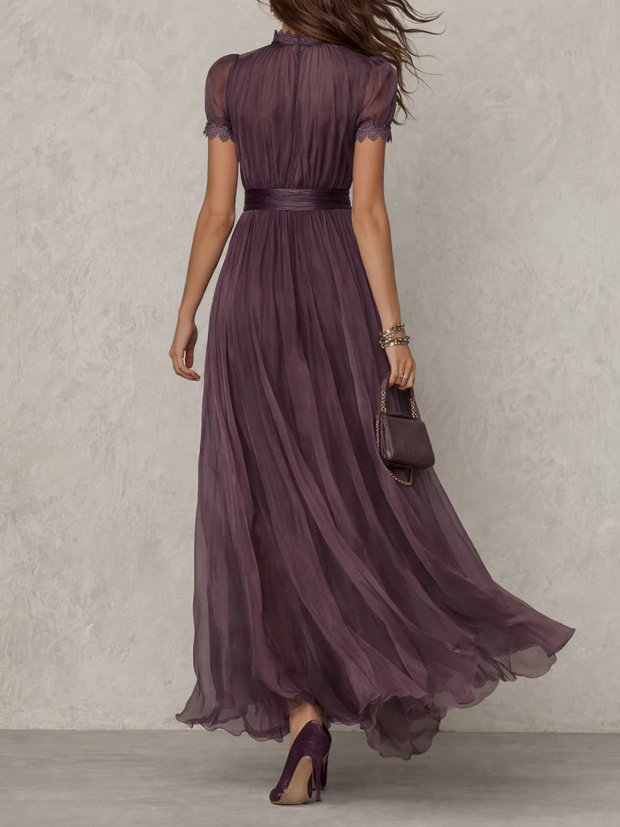 Antoinette | Robe Maxi Chiffon Vintage Élégante