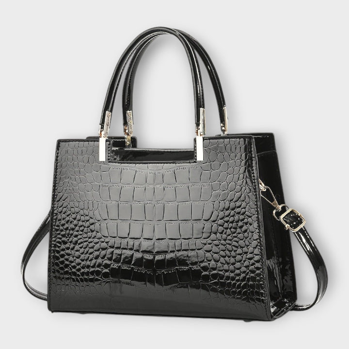 Léa | Sac à main en cuir croco brillant