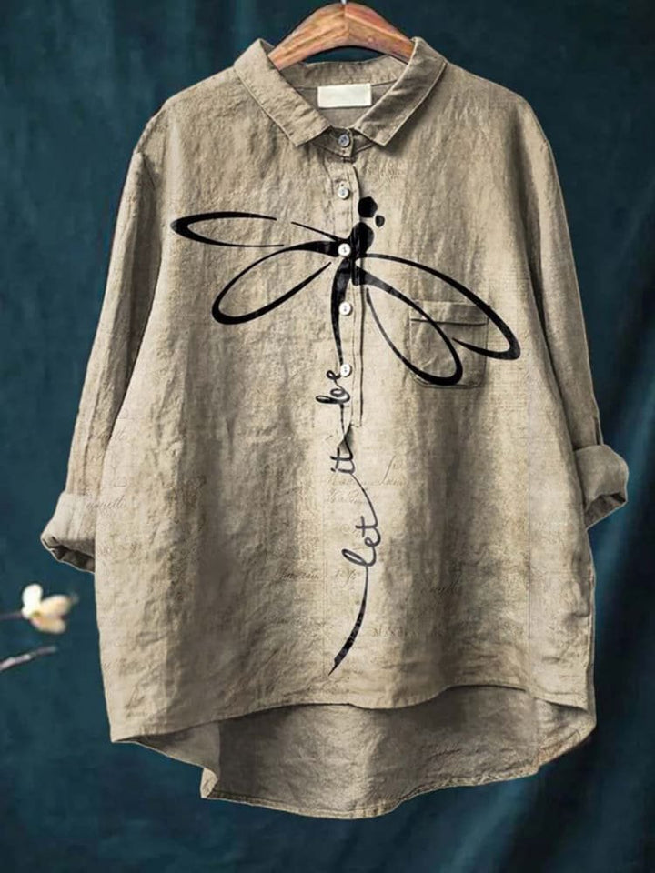 Anaïs | Chemise décontractée avec impression de libellule élégante pour femmes