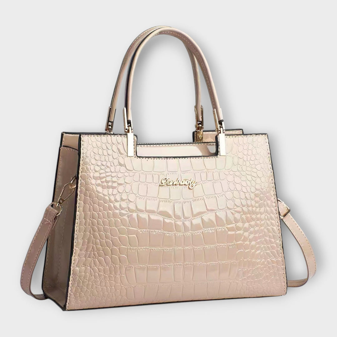 Léa | Sac à main en cuir croco brillant