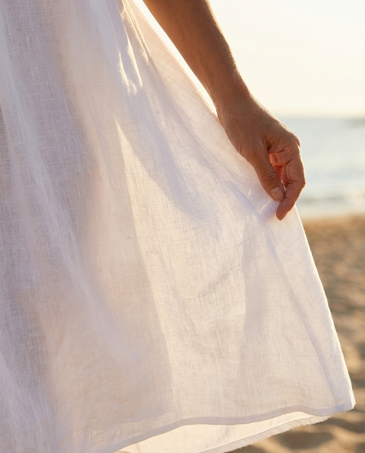 Zarella | Robe en lin légère avec des boutons