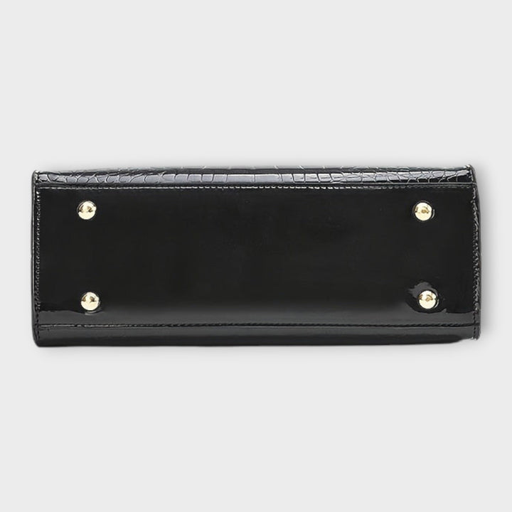 Léa | Sac à main en cuir croco brillant