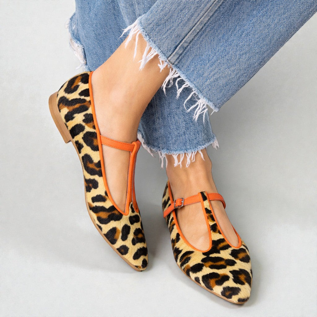 Lola | BALLETS T-STRAP EN LEOPARD