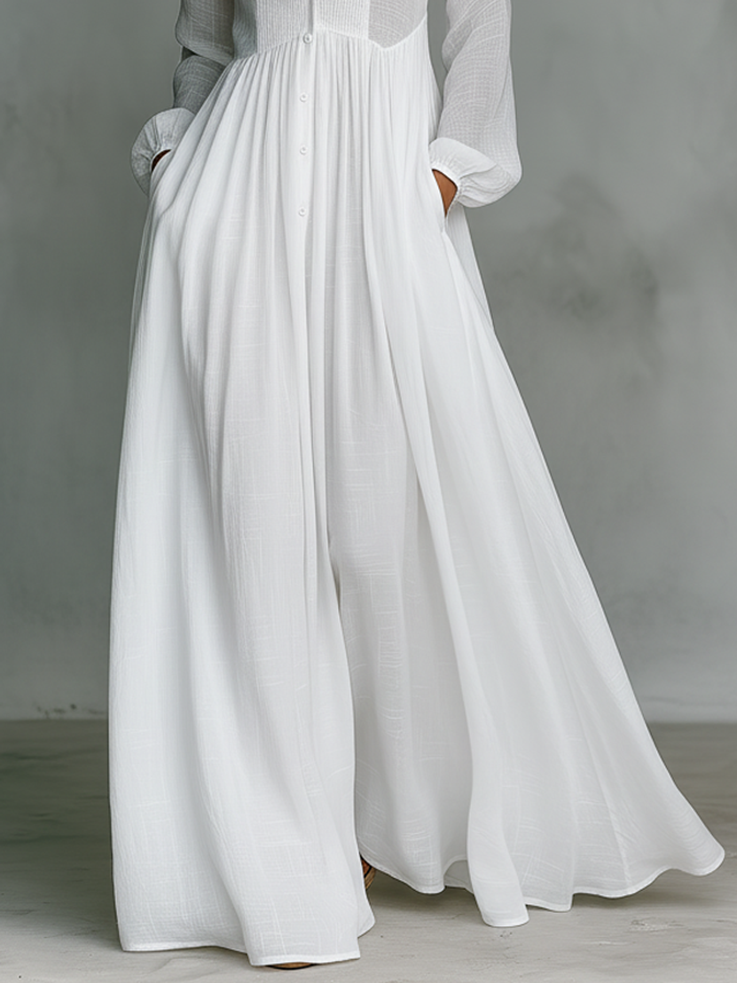 Serena | Robe maxi à boutons fluides