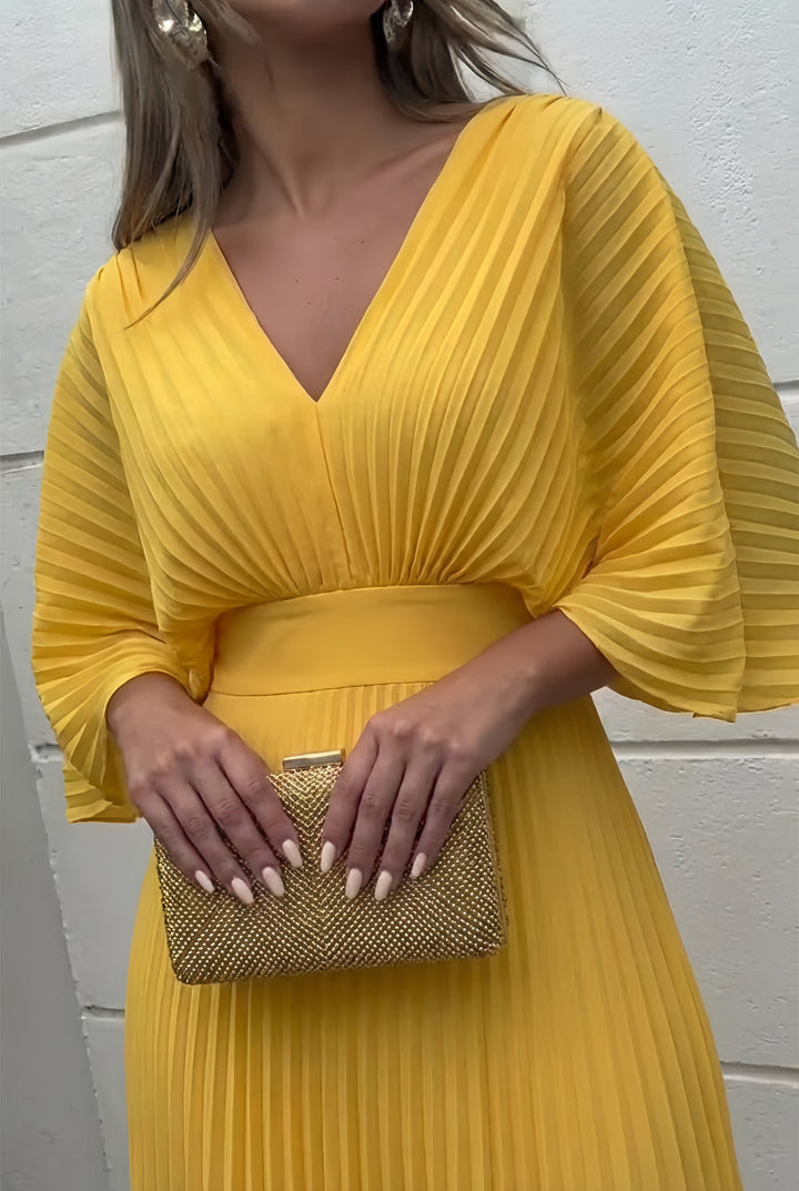 Sonia │ Robe Maxi Plissée Élégante