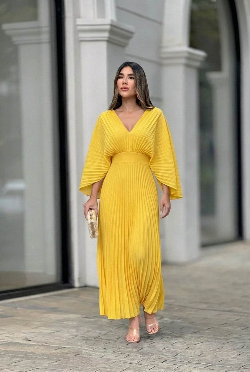 Sonia │ Robe Maxi Plissée Élégante
