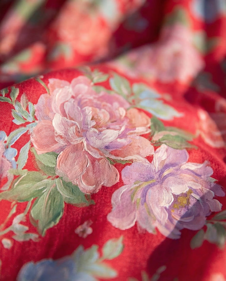 Marlène | Robe Élegante à Col V Floral