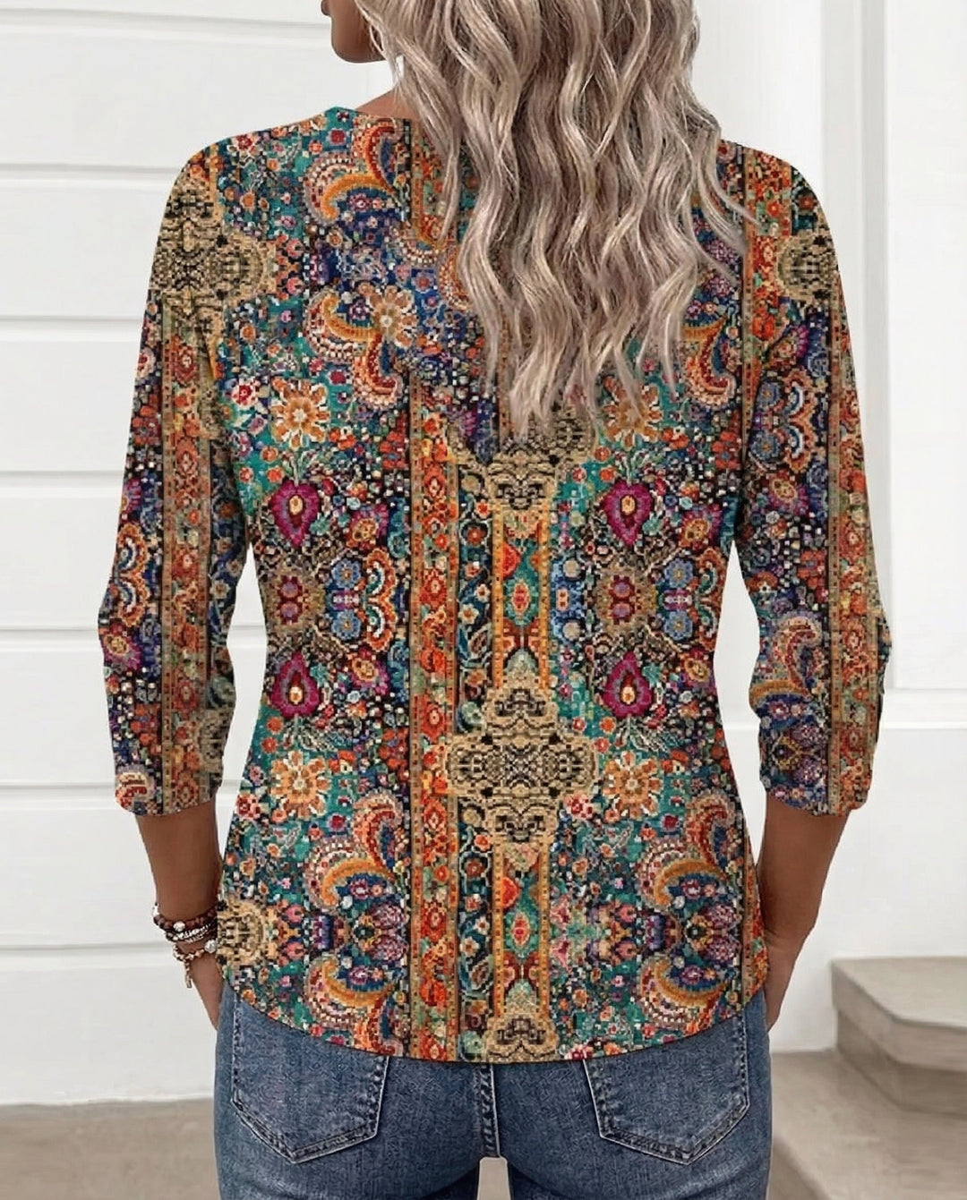 Marceline | Blouse Bohème Élégante à Col V