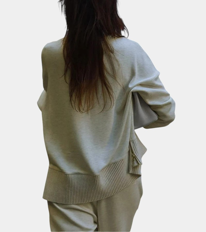 Élodie | Ensemble lounge doux deux-pièces : pull avec pantalon assorti